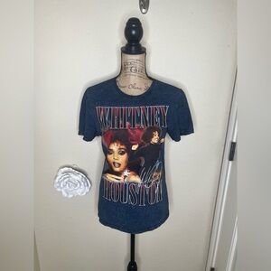NTM: Whitney Houston Graphic Print Black Mineral Print T Shirt Size Small